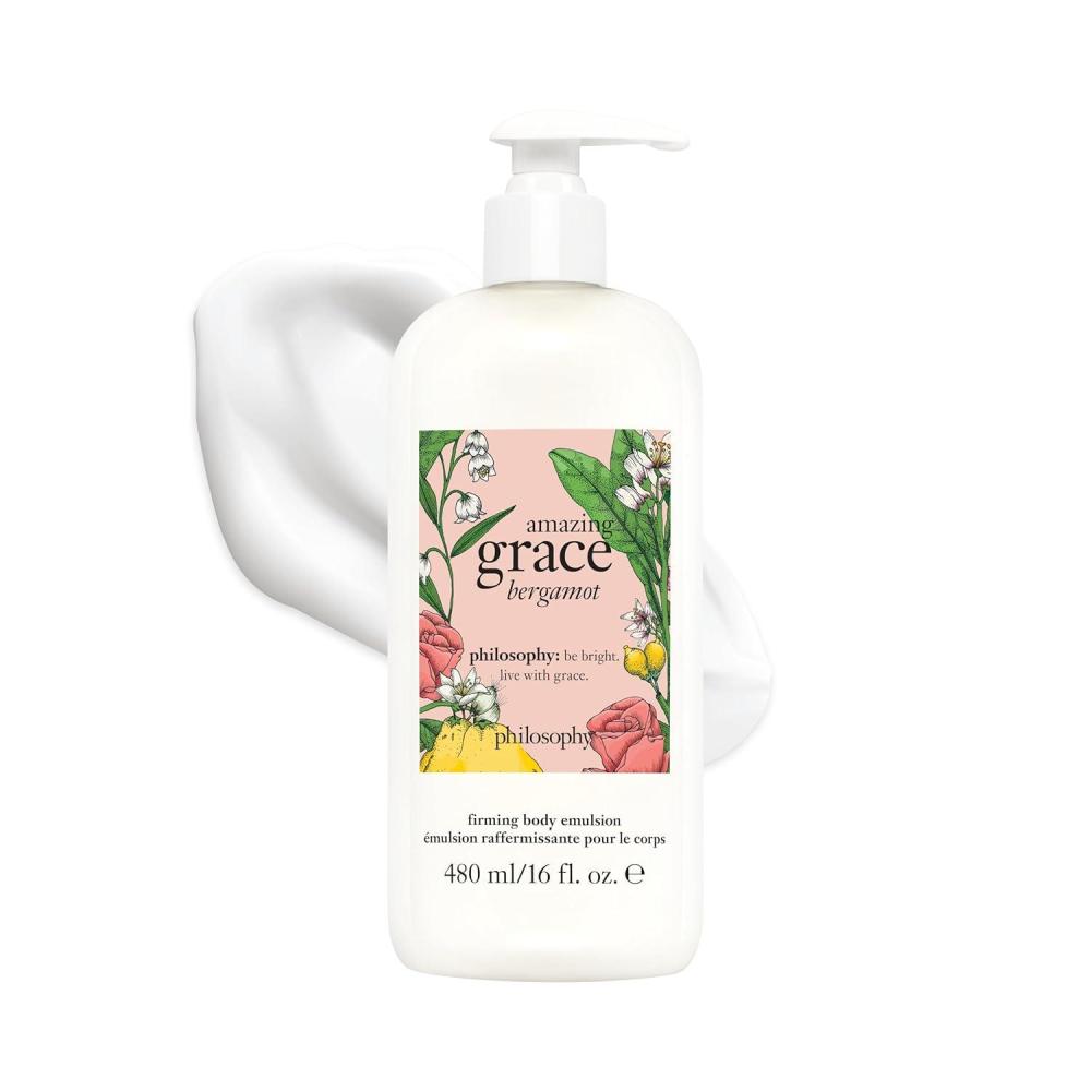 imagephilosophy amazing grace firming body emulsion  luxury scented body lotion  formulated with shea butter for fast absorbing hydration  skin feels soft and smooth  suitable for all skin typesamazing grace bergamot