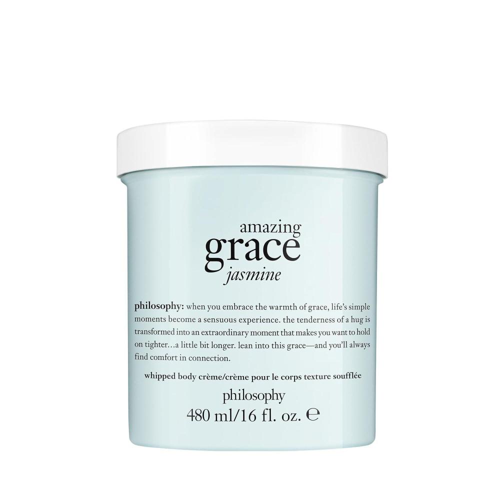 imagephilosophy whipped body crmeluxury scented body lotionformulated with shea butterampnatural oils for fast absorbing hydrationskin feels soft and smoothsuitable for all skin typesAmazing Grace Jasmine 16 fl oz