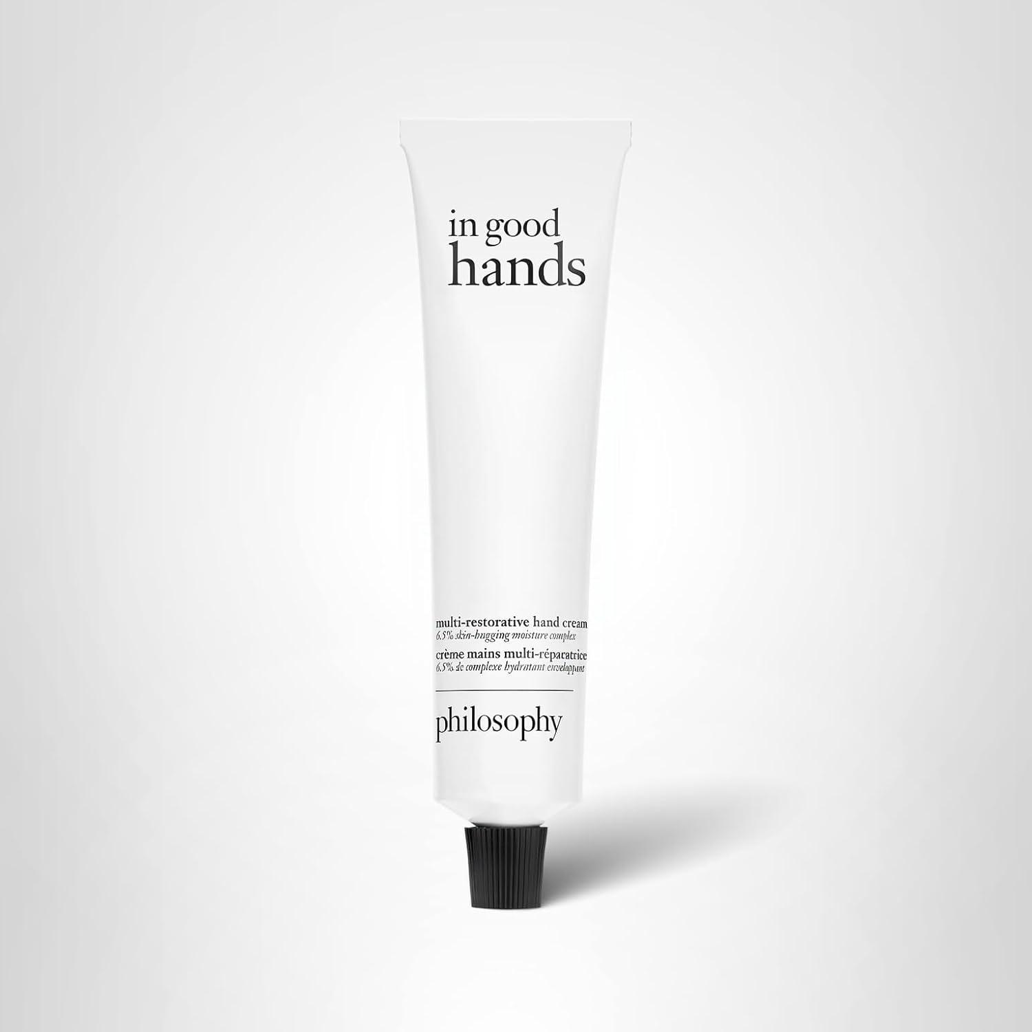 imagephilosophy in good hands multirestorative hand cream with vitamin C amp niacinamide plumps amp smoothes crepey skin reduces the appearance of dark spots transferproof amp nongreasy formulaUnscented