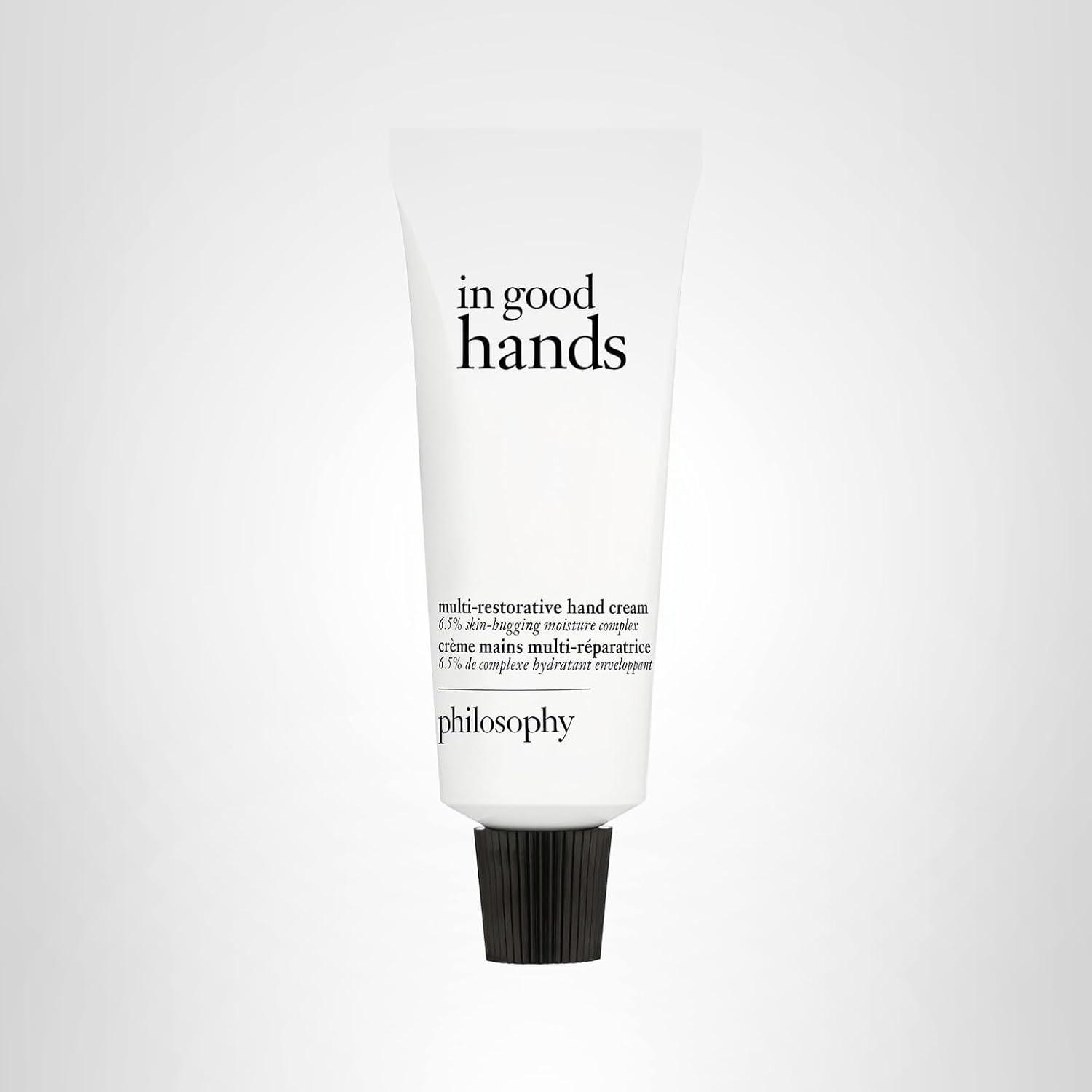 imagephilosophy in good hands multirestorative hand cream with vitamin C amp niacinamide plumps amp smoothes crepey skin reduces the appearance of dark spots transferproof amp nongreasy formulaUnscented