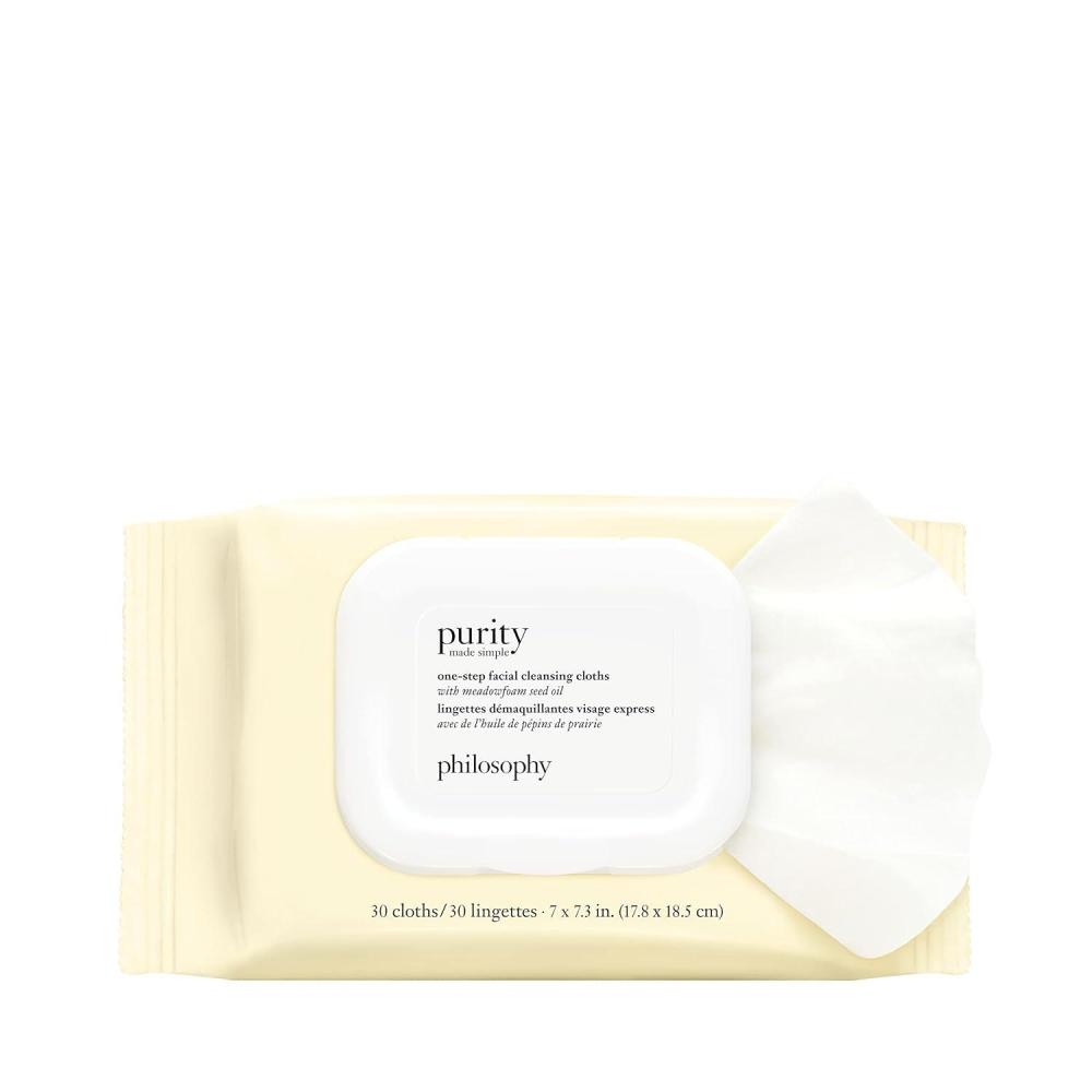 imagephilosophy purity made simple onestep facial cleansing cloths easily removes makeup dirt amp oil on the go skin is left clean and comfortable with no rinsing needed30 Count Pack of 1