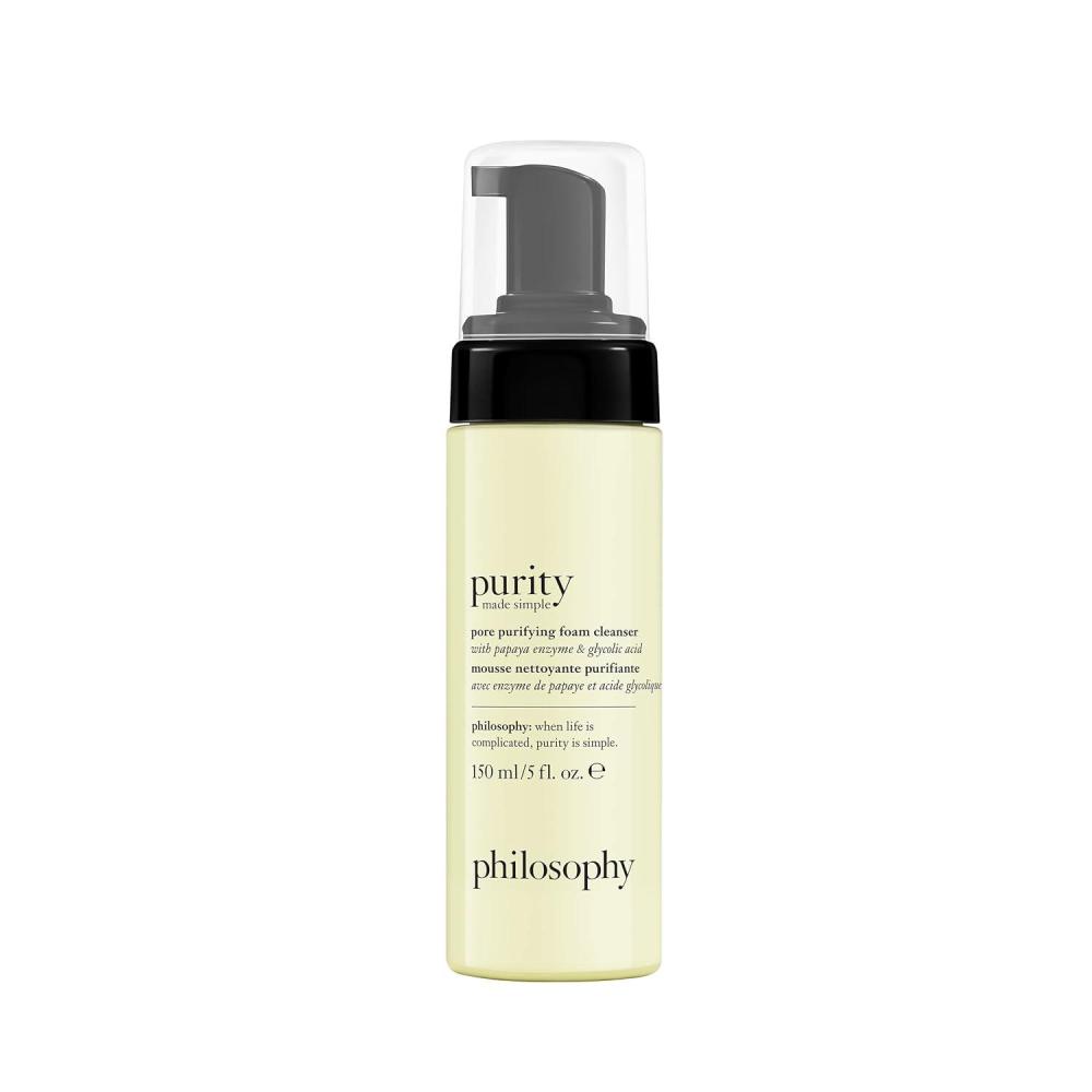imagephilosophy purity made simple pore purifying foaming facial cleanser with papaya enzyme amp glycolic acid face wash removes dirt and impurities from pores 5 fl oz