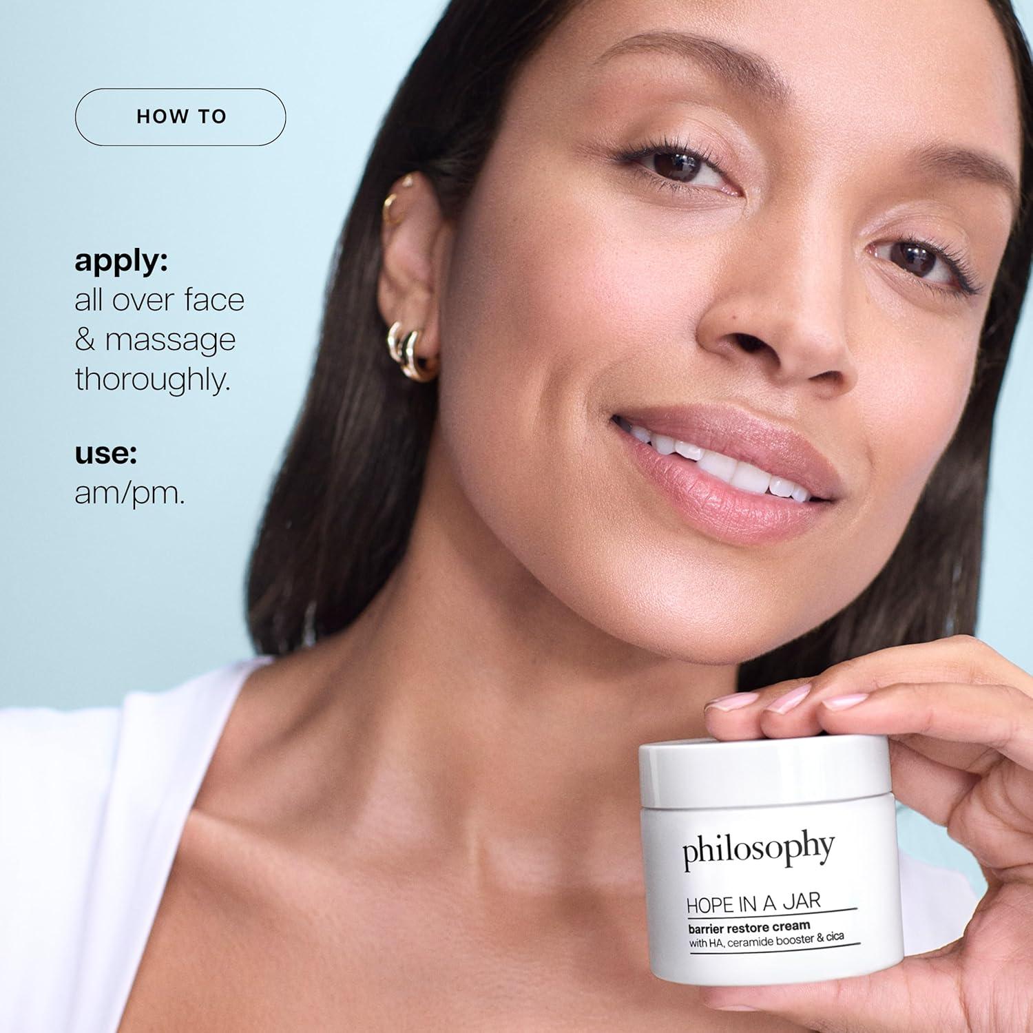 imagephilosophy hope in a jar barrier restore cream with ha complex cica amp ceramides intensely hydrating moisturizer for dry sensitive skin repairs amp soothes05 Fl Oz Pack of 1