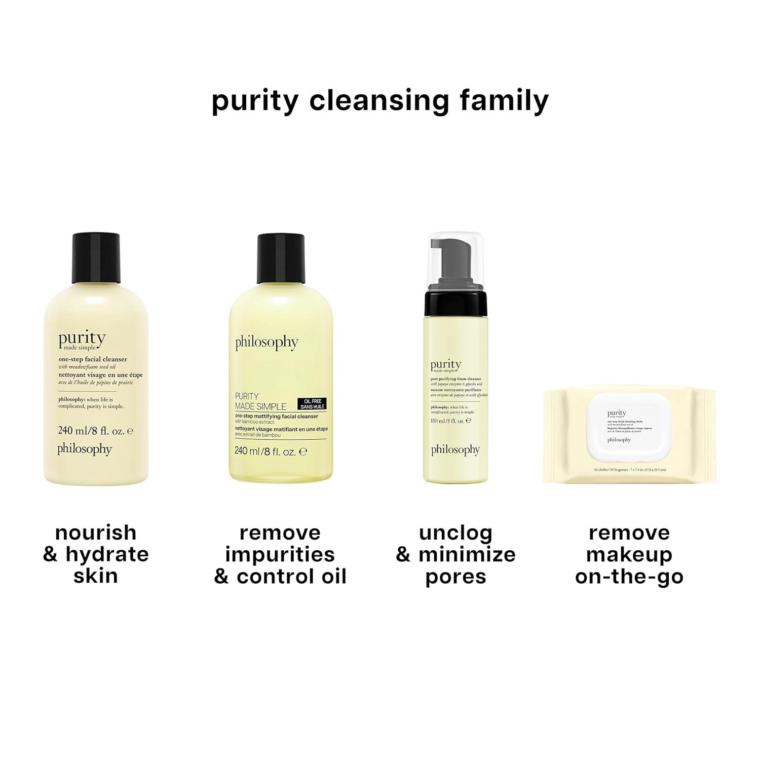 imagephilosophy purity made simple onestep mattifying facial cleanser with bamboo extract oilfree formula gently removes makeup amp dirt leaving skin with a healthy matte appearance 8 fl oz