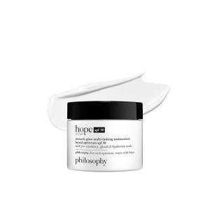 philosophy hope in a jar smooth-glow multi-tasking face moisturizer + spf 30 – with pro-vitamin P, glycolic acid & hyaluronic acid – provides deep & long-lasting hydration – 2 fl oz