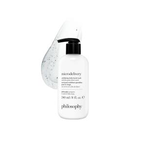 philosophy microdelivery exfoliating daily facial wash – with fine grain desert earth & gentle amino acids – scrubs away impurities & dead skin cells to alleviate dryness and rough texture(8 Fl. Oz – Bottle Pump Included)