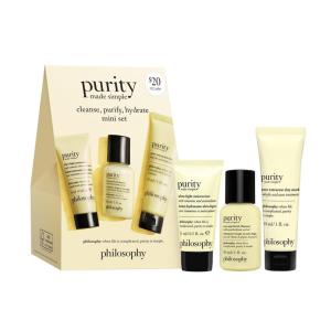 philosophy purity made simple one-step facial cleanser- with meadowfoam seed oil gently cleanses & melts away dirt, oil & stubborn makeup paraben-free face wash(3 pc set)