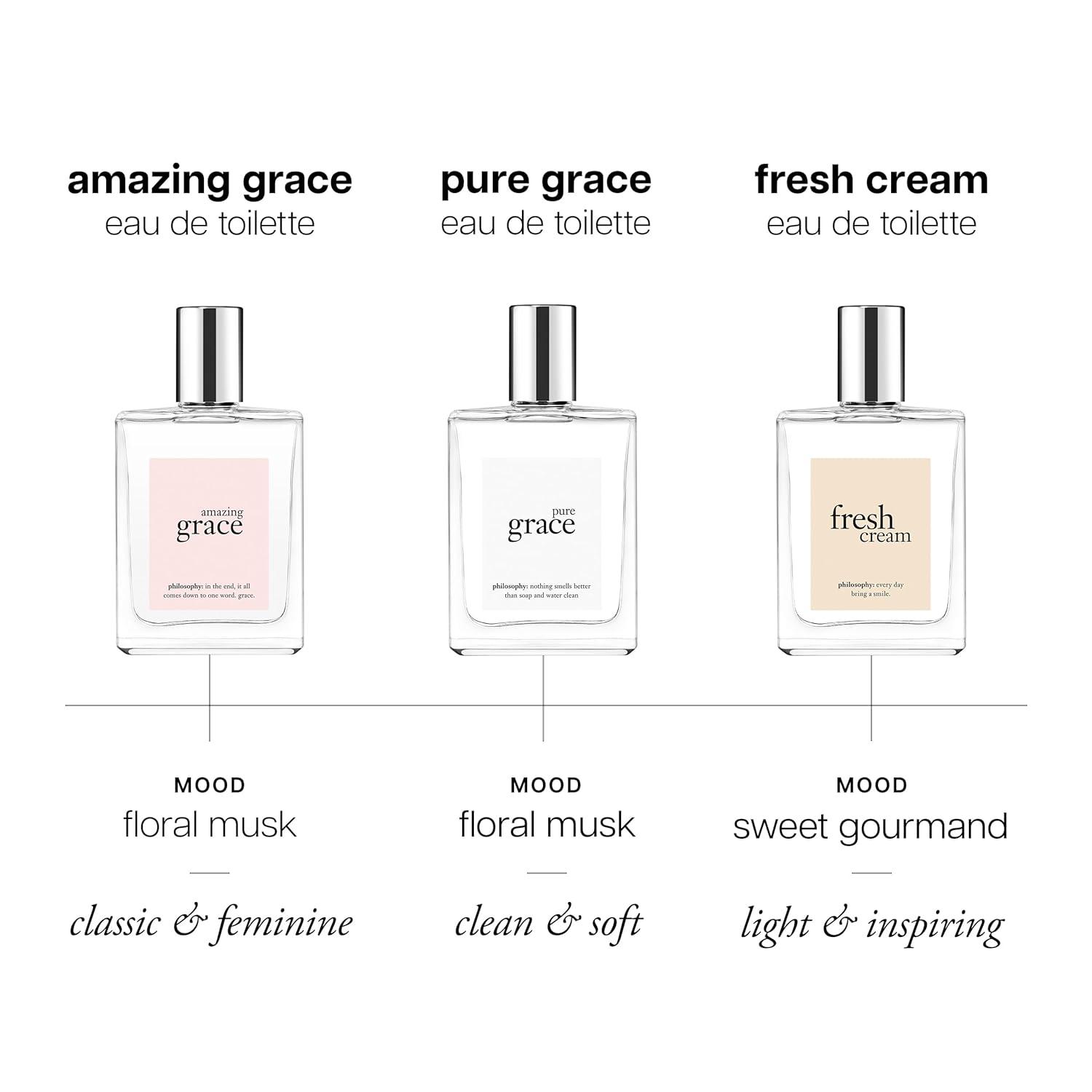 imagephilosophy amazing grace perfume clean amp floral womens perfume with notes of bergamot muguet amp musk long lasting fragranceEau de Toilette 05 fl oz