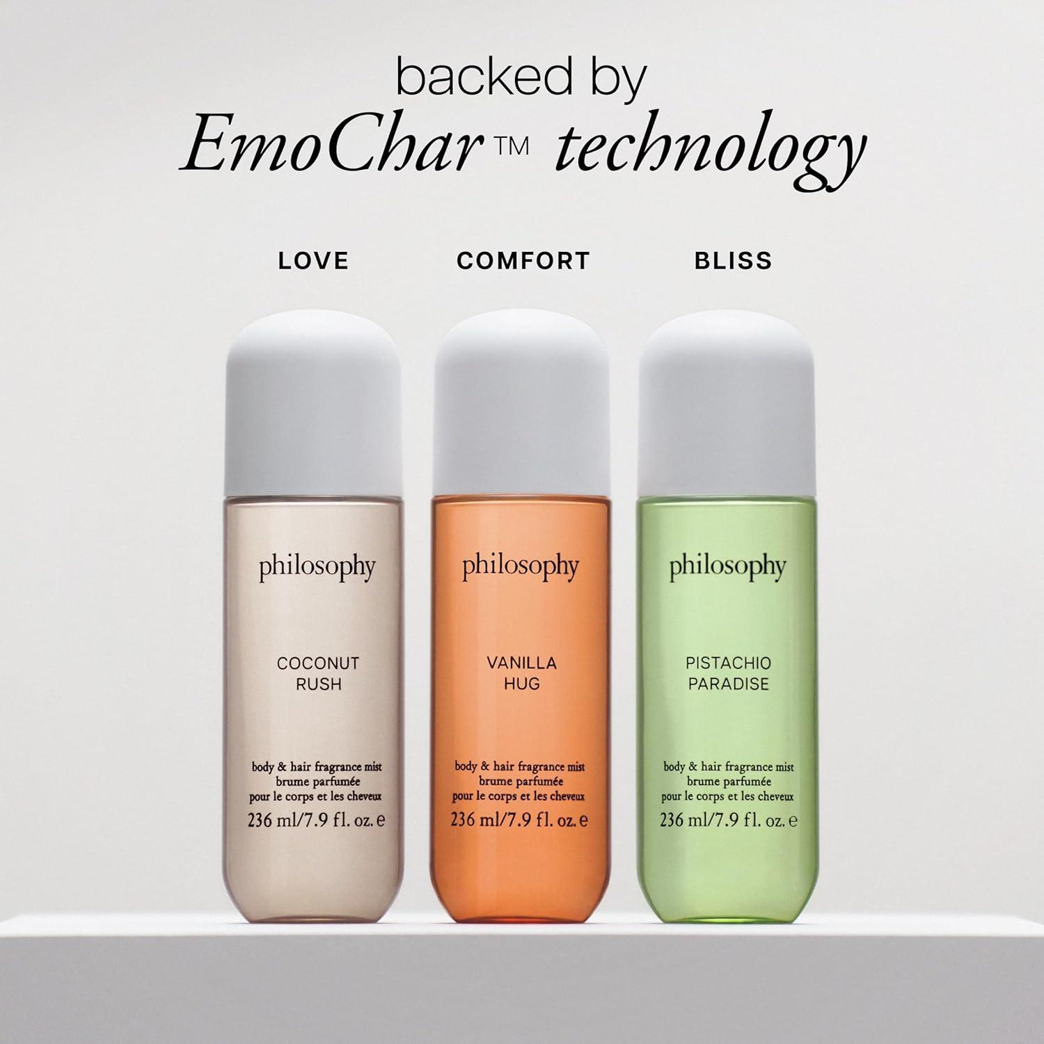 imagephilosophy hair and body mists longlasting fragrance mists for women with skinloving ingredients hydrates amp refreshes for 24 hours vanilla pistachio amp coconut scent optionscoconut rush