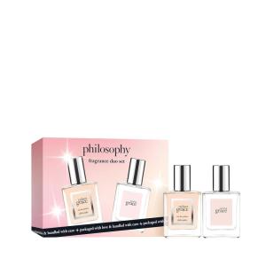 philosophy amazing grace perfume- clean & floral women’s perfume – with notes of bergamot, muguet & musk – long lasting fragrance(2Pc Set (amazing grace EDT 0.5 fl oz  radiant grace EDP 0.5 fl oz))