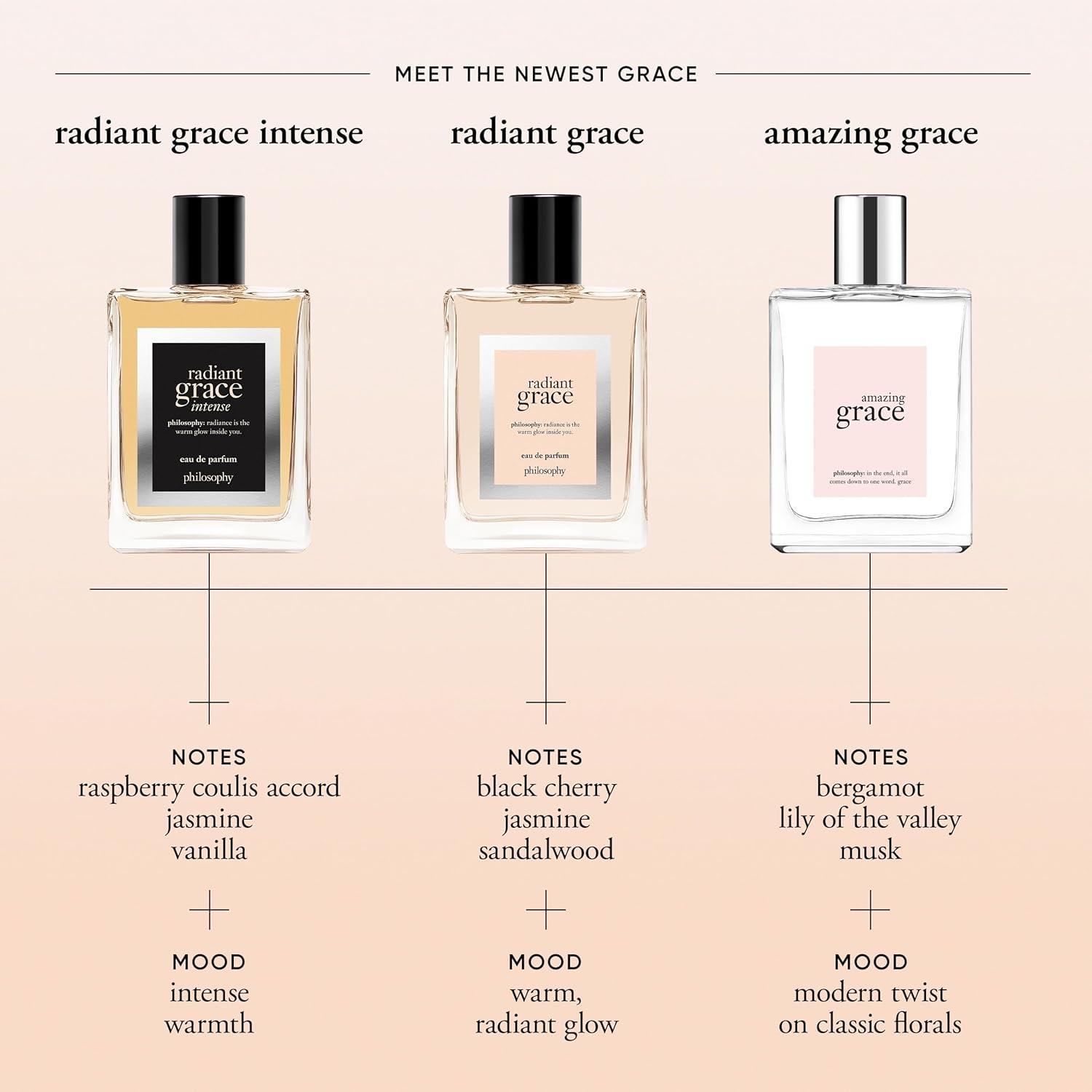 imagephilosophy radiant grace eau de parfum warm amp floral womens perfume with notes of carmelized sandalwood jasmine amp black cherry long lasting fragrance4 Fl Oz Pack of 1