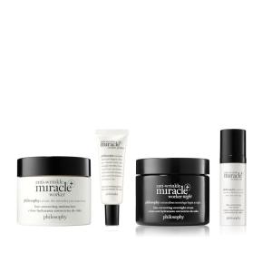 philosophy anti wrinkle miracle worker bundle – day cream, night cream, prime & eye cream set