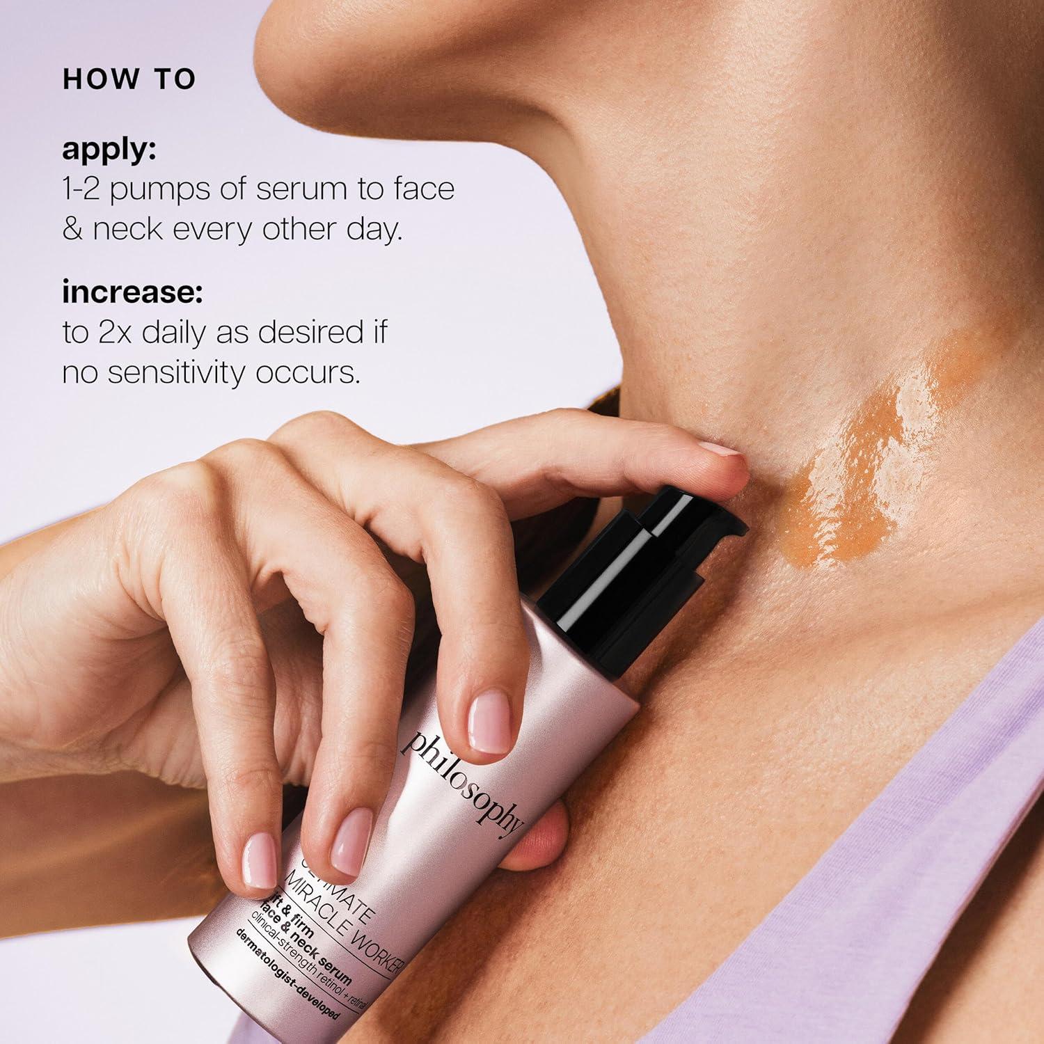imagephilosophy ultimate miracle worker lift amp firm face amp neck serum with encapsulated retinol amp retinal antiaging serum peptide complex for all skin types