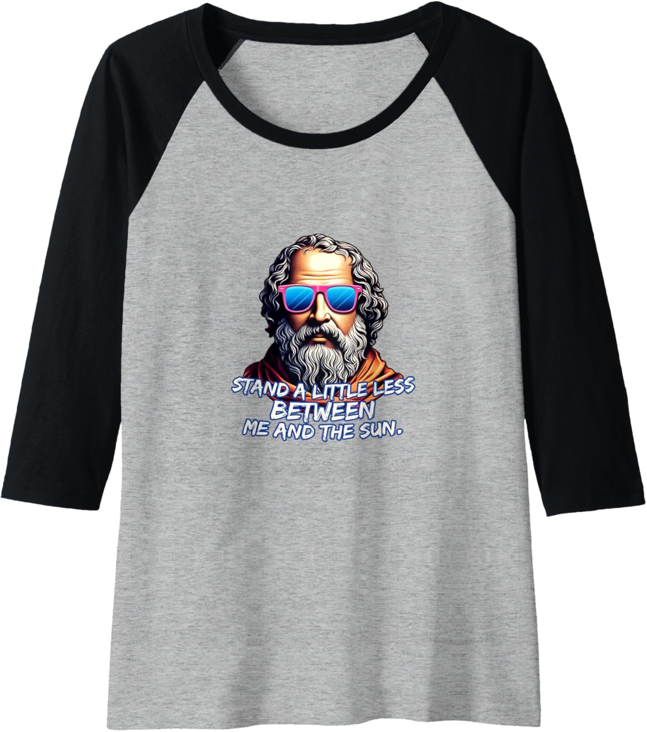 image:imageCool Diogenes Quote Funny Philosopher Joke History Meme Raglan Baseball TeeBlackAthletic Heather