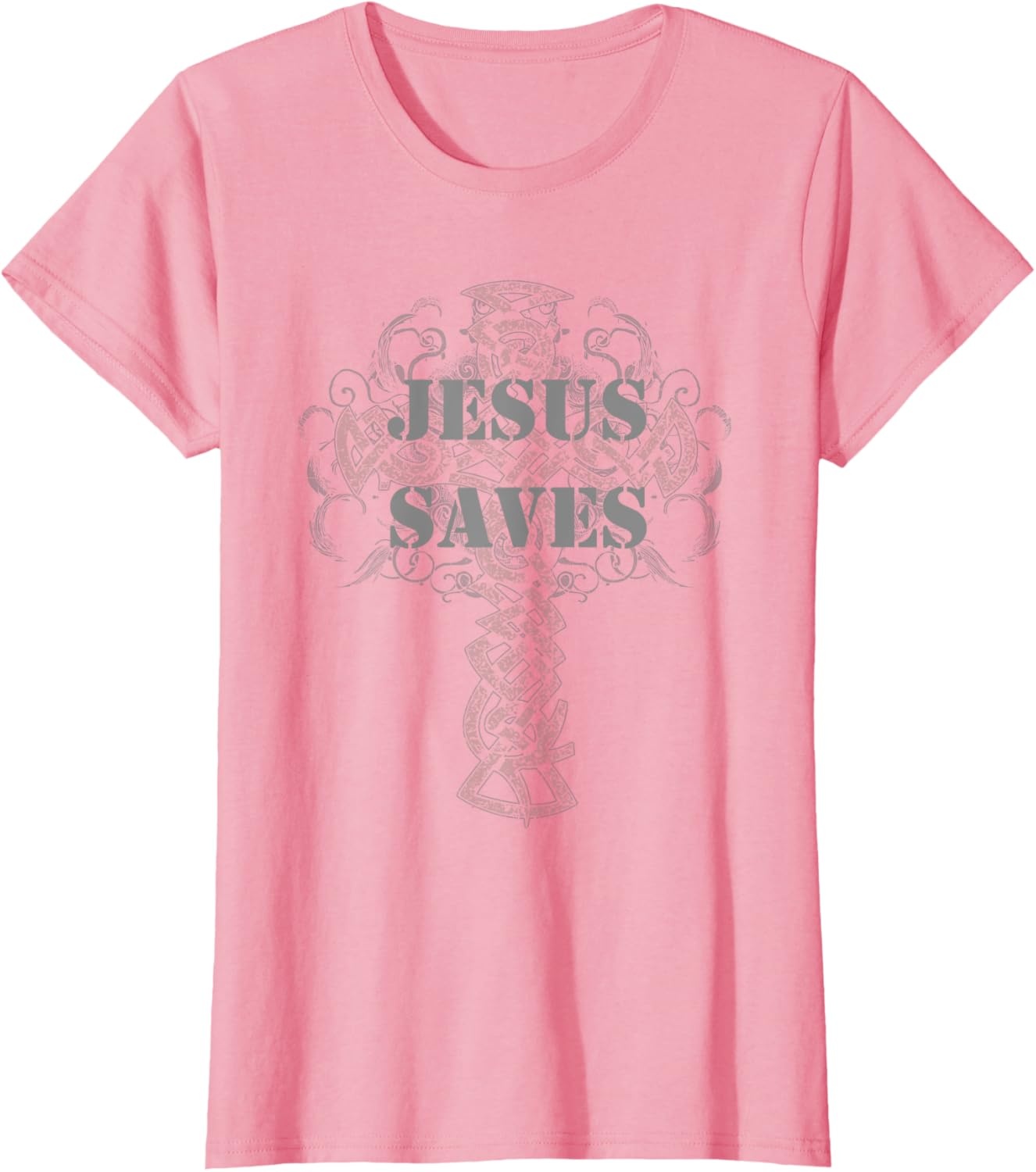 image:imageJesus Saves TShirt Christian Cross Vintage Distressed TeePink