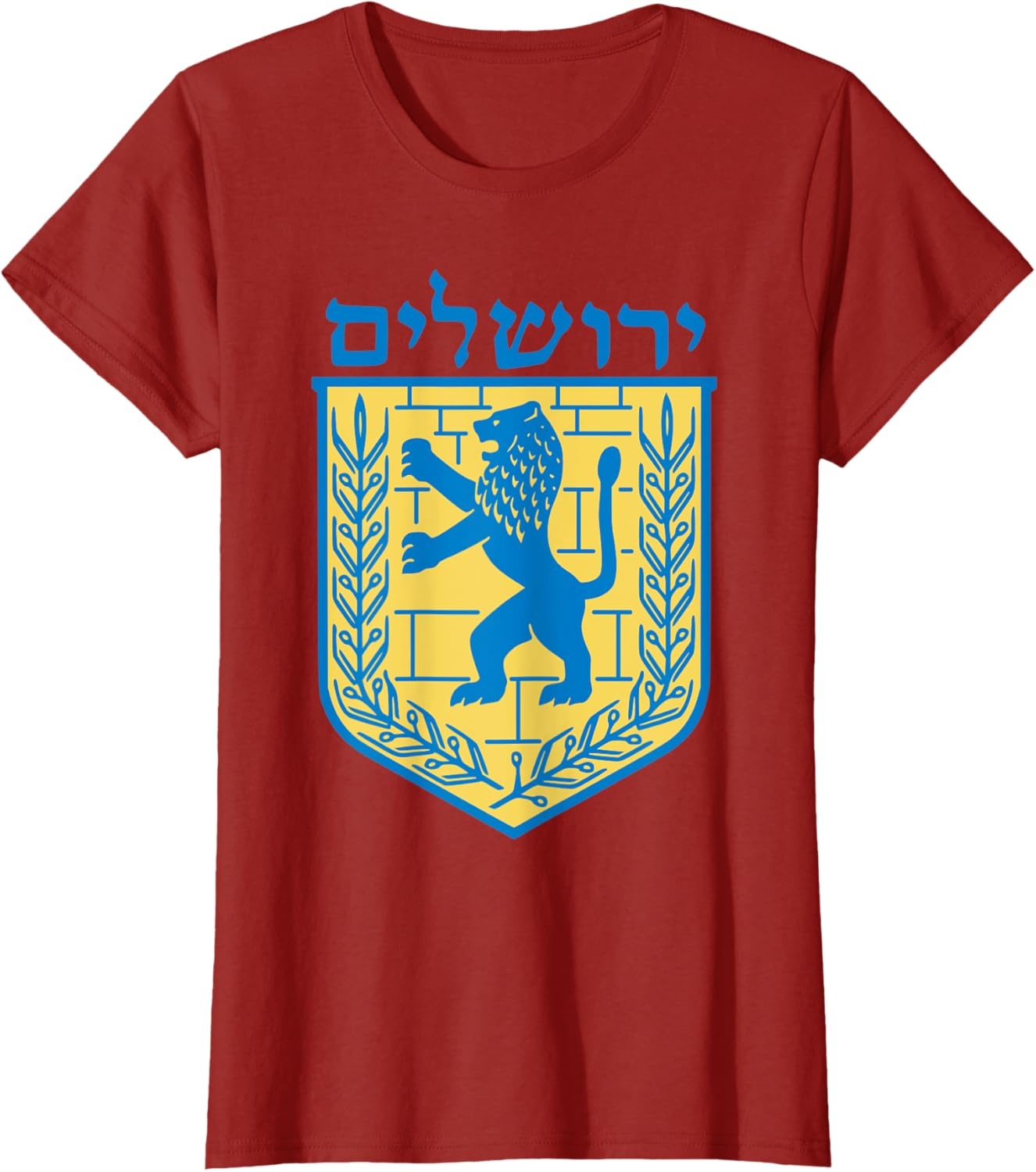 image:imageLion of Judah TShirt Israel Jewish Jerusalem Jew Hebrew TeeCranberry Red