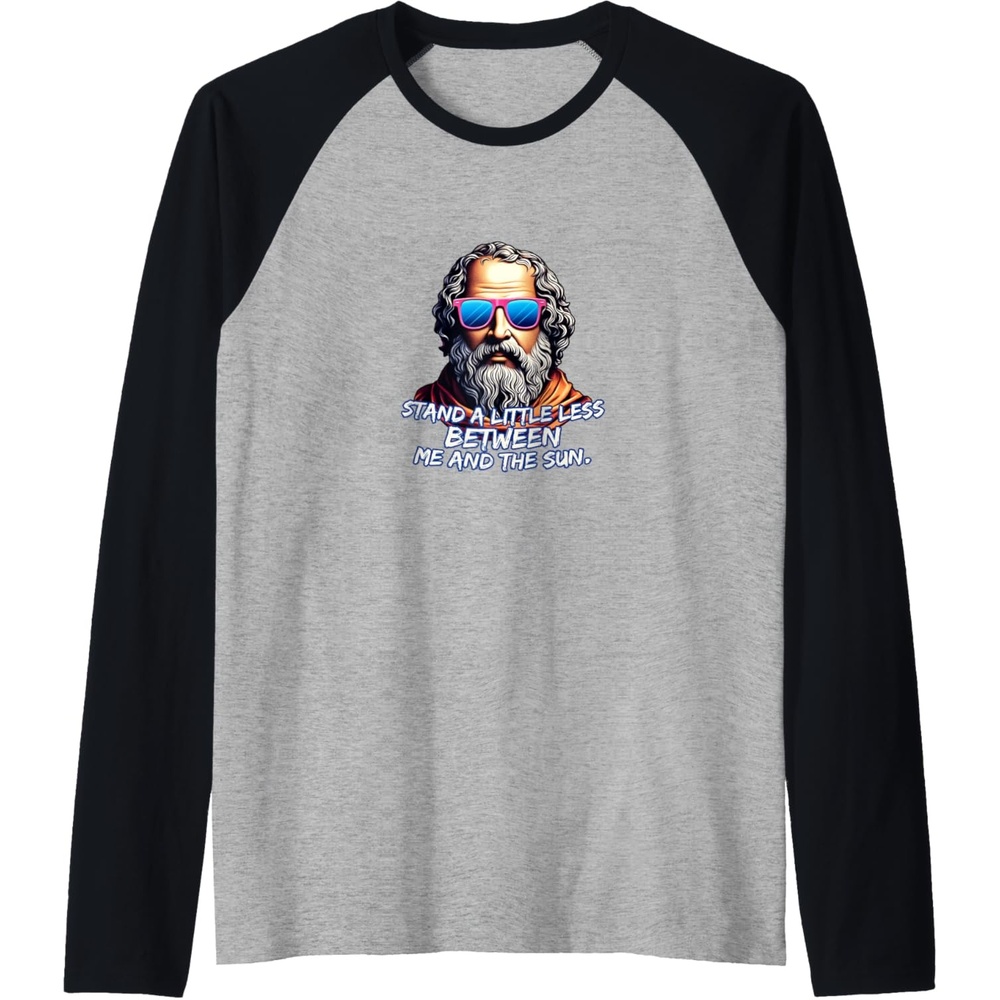 image:imageCool Diogenes Quote Funny Philosopher Joke History Meme Raglan Baseball TeeBlackAthletic Heather