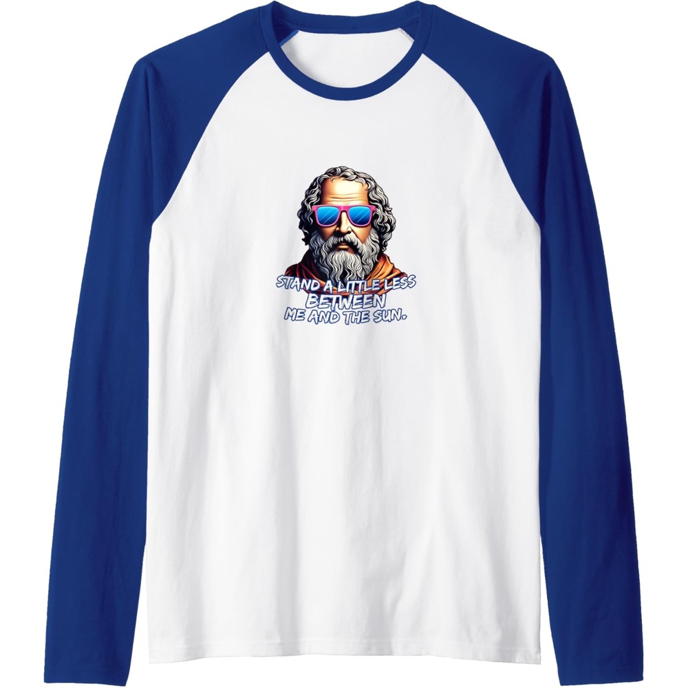 image:imageCool Diogenes Quote  Funny Philosopher Joke  History Meme Raglan Baseball TeeRoyal BlueWhite