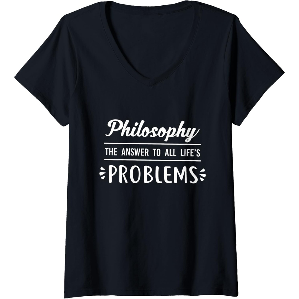 image:imagePhilosophy the answer to all lifes problem VNeck TShirtBlack