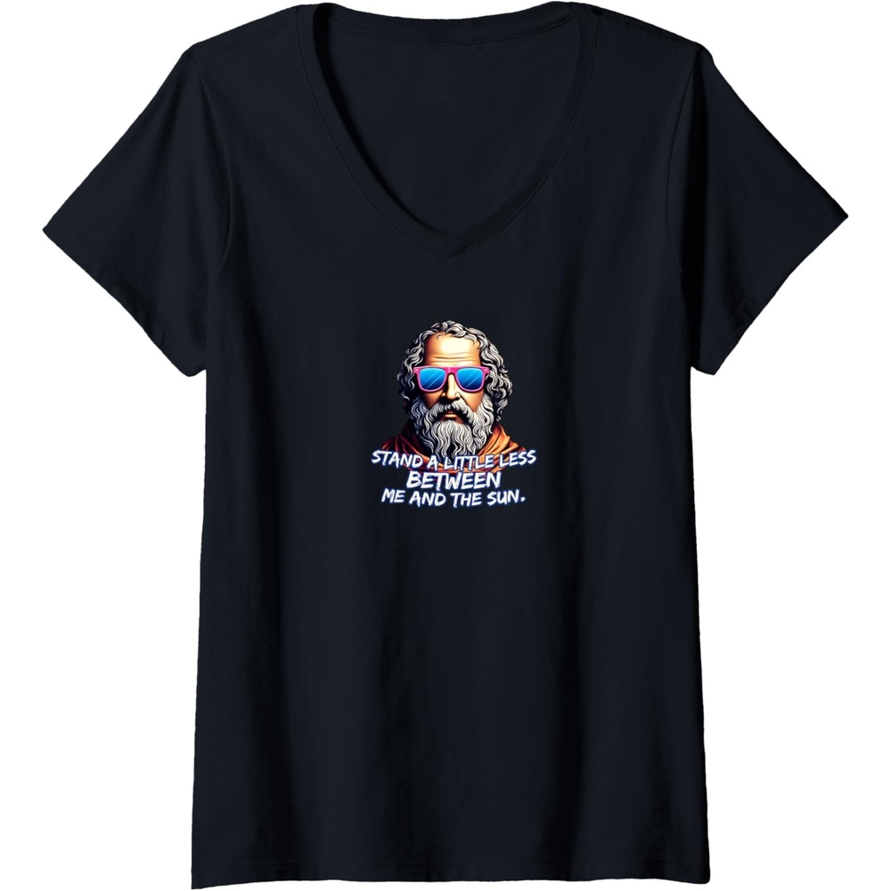 image:imageWomens Cool Diogenes Quote Funny Philosopher Joke History Meme VNeck TShirtBlack