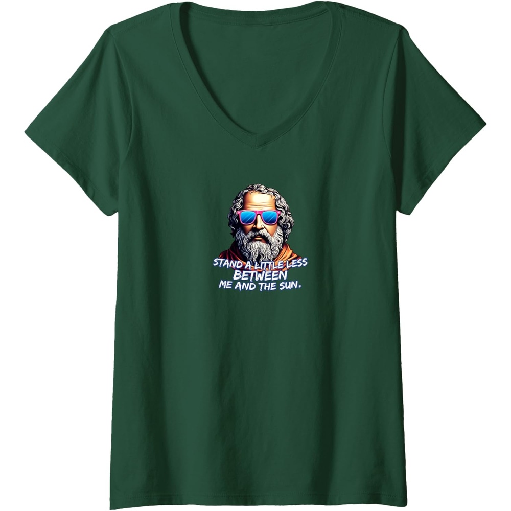 image:imageWomens Cool Diogenes Quote Funny Philosopher Joke History Meme VNeck TShirtDark Green