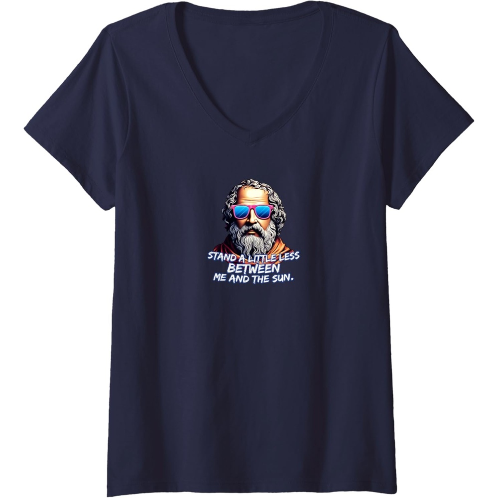 image:imageWomens Cool Diogenes Quote Funny Philosopher Joke History Meme VNeck TShirtNavy Blue