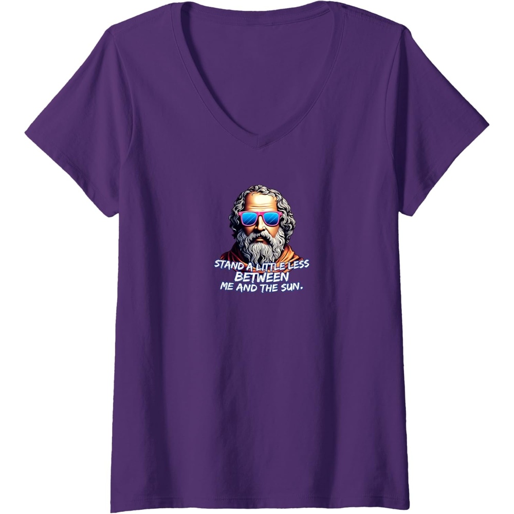 image:imageWomens Cool Diogenes Quote Funny Philosopher Joke History Meme VNeck TShirtPurple