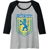 Lion of Judah Gift Israel Jewish Jerusalem Sign Jew Hebrew Raglan Baseball Tee(Black/Athletic Heather)