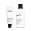 Bundle of philosophy pure grace body emulsion 8 fl oz + philosophy in good hands unscented hand cream 1 fl oz