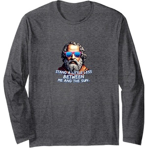 Cool Diogenes Quote – Funny Philosopher Joke – History Meme Long Sleeve T-Shirt(Dark Heather Grey)