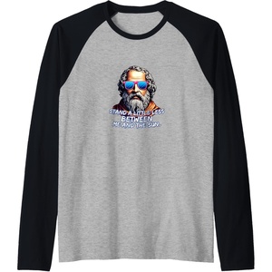 Cool Diogenes Quote – Funny Philosopher Joke – History Meme Raglan Baseball Tee(Black/Athletic Heather)