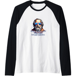 Cool Diogenes Quote – Funny Philosopher Joke – History Meme Raglan Baseball Tee(Black/White)