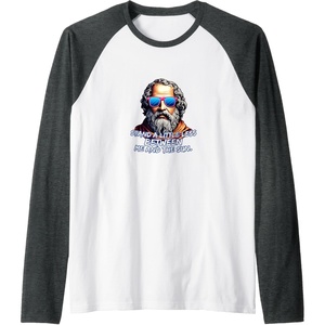 Cool Diogenes Quote – Funny Philosopher Joke – History Meme Raglan Baseball Tee(Dark Heather Grey/White)