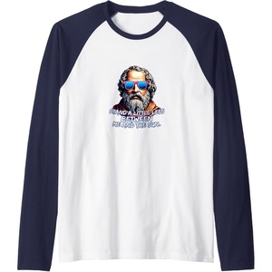 Cool Diogenes Quote – Funny Philosopher Joke – History Meme Raglan Baseball Tee(Navy Blue/White)