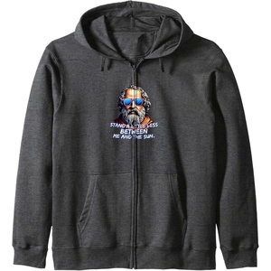 Cool Diogenes Quote – Funny Philosopher Joke – History Meme Zip Hoodie(Dark Heather Grey)