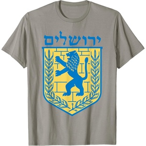 Lion of Judah T-Shirt Israel Jewish Jerusalem Jew Hebrew Tee(Slate Grey)