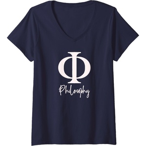 Philosophy V-Neck T-Shirt(Navy Blue)