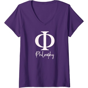 Philosophy V-Neck T-Shirt(Purple)