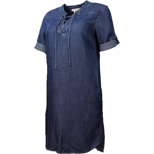 Philosophy Womens Tencel Lace up Denim Dress(Blue)