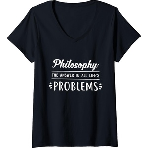 Philosophy the answer to all life’s problem V-Neck T-Shirt(Black)