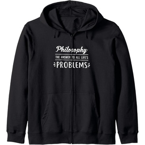 Philosophy the answer to all life’s problem Zip Hoodie(Black)